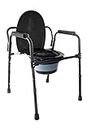 Pepe - Commode Toilet Chair for Bedroom, Bedside Commodes with Bucket, Disabled Toilet Seat Frame, Commode Chairs for Disabled and Elderly, Toilet Frame with Seat, Chamber Pot for Adults Black