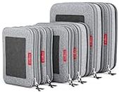 LeanTravel Juego de 6 organizadores de equipaje de compresión para equipaje, color gris