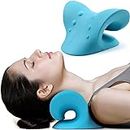 Neck and Shoulder Relaxer, AJB Neck Traction Device For Neck Support Device for TMJ Pain Relief and Cervical Spine Alignment, Chiropractic Pillow, Neck Stretcher (midium, Blue)