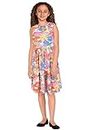Allen Solly Junior Girl's Cotton A-Line Knee-Length Dress (AGDRERGFU21169_Multicolor