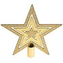 APSAMBR-1pcs Christmas Tree Star Topper Crown Christmas Tree Ornament Xmas Holiday Winter Home Wonderland Party Decoration Ornament Gold