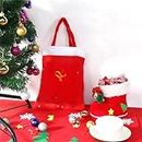 CraftVatika Christmas Decoration Items 2 Santa Claus Bag Potli for Gift, Candy, Tree Decoration Ornaments, Christmas Gift, Santa Bag for Kids, Home Decoration Ornaments (2 Pieces)