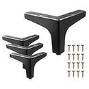 4 Inch Metal Furniture Legs,Cabinet Legs Set of 4,Furniture Feet,Couch Legs 4 Inch,Black Dresser Legs,Modern Style Furniture Sofa Legs,DIY Couch Replacement Leg for Dresser Cupboard Chair Risers