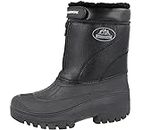 Groundwork LS88 Mens Mucker Stable Yard Waterproof Winter Snow Zip Boots Wellies (8 UK, Black Leather PU)