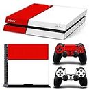 Ps4 Playstation 4 Console Skin Decal Sticker Red and White + 2 Controller Skins Set