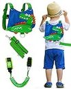 Lehoo Castle Toddler Leash for Boys, 4-in-1 Toddler Safety Harness Leash + Anti Lost Wrist Link, Kid Leashes for Walking, Child Safety Leash for Toddler (Dinosaur Blue)