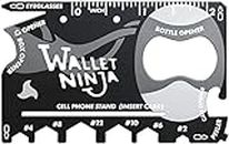 HOUSE HATCH Ninja Tools Black Swiss Army Knives Multi-purpose Credit Card Size Pocket Tool (18 in 1 Multipurpose), Metal