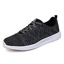 BRKVALIT Homme Femme Chaussures de Running Pour Course Sports Fitness Gym Athletic Trainers, Black Grey 2, 9 AU