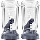 2-pack Replacement Parts Upgrade 32oz Cups with Flip-Top To-Go-Lid and Rubber Gaskets Compatible with NutriBullet 600w/900w Blender Accessory