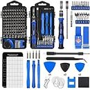 VMAN 145 in 1 Precision Screwdriver Set, Mini Wrench Damaged Screw Extractor Set S2 Steel, Magnetic Electronic Screwdriver Set, for Watch, Mobile Phone, Computer, Camera. Perforate Etc (Blue)