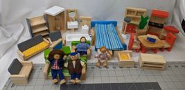 Lote de muebles de madera para casa de muñecas sala de estar comedor baño cocina
