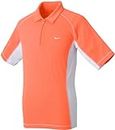 Nike Golf Dri-Fit UV Sport Zip SS Polo, agent orange/white/white (890), Medium