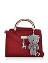 MARK & KEITH Women Faux Leather Hand Held Satchel Bag with Detachable & Adjustable Sling Strap (Maroon)