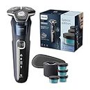 Philips Shaver Series 5000 - Wet & Dry Mens Electric Shaver with SkinIQ Technology, Pop-up Trimmer, Travel Case and 4 x Quick Clean Cartridges with 1 x Quick Clean Pod (Model S5885/69)