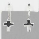 Vintage Silpada Sterling Silver Tiny Cross Drop Dangle Earrings W0330