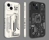 Electronic Lines Circuit Tech Coque Cover Case For Iphone 15 Pro Max 14 13 12 11