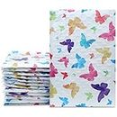 UCGOU Bubble Mailers 4x8 Inch Colorful Butterfly 50 Pack Poly Padded Envelopes Small Business Mailing Packaging Self Seal Waterproof Boutique Mail Shipping Bags for Jewelry Makeup Supplies #000