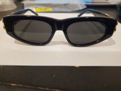 Gafas de sol para mujer BALENCIAGA BB0095S 001 acetato ojo de gato negro dorado gris 53 mm