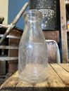 Vintage Pint Milk Bottle Clover Leaf Dairy Elmhurst Illinois 1926