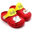 SVAAR Attractive Clog Shoes For Boys & Girls, Indoor & Outdoor Sandals Clogs For Kids Tomato Red, 6 UK