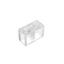 Classic Building Brick 1x2, 100 Piece Bulk Brick Block, Compatible with Lego Parts and Pieces 3004(Colour:Full Transparency)