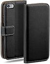 MoEx Flip Case for iPhone 6s Plus / 6 Plus, Mobile Phone Case with Card Slot, 360-Degree Flip Case, Book Cover, Vegan Leather, Deep-Black