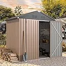 AECOJOY 6' x 4' Storage Shed, Metal Sheds & Outdoor Storage Clearance, Utility and Tool Garden Shed with Lockable Doors for Backyard, Patio, Outside Use