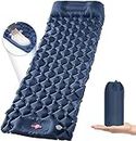 Jornarshar Self Inflatable Camping Mattress with Pillow, Ultralight Sleeping Mat for Camping with Built-in Foot Pump, Camping Gear Pad Bed Sleeping Mat Air Mattress for Camping & Hiking Equipment