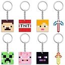 24 Pcs Pixel Birthday Party Favors,Game Keychain Set for Back Pack School Bag for Kids Birthday Gifts,Easter Egg Fillers,Best For Fill Up the Goodie Bags for Miner Themed Party