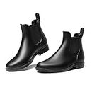DREAM PAIRS Wellington Boots Women Ankle Ladies Wellies Short Chelsea Booties Waterproof Rain Boots BLACK Size 6.5 UK SDRB2201W-E