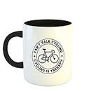 Happu - Printed Ceramic Coffee Mug, Cycling Designs, Cant Talk Cycling, Gifts for Rider, Cyclist, Gifts for Mens/Womens, Cycling Enthutiast, 325 ML(11Oz), 4630-BK