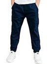 easyforever Kids Boy's Cargo Joggers Pants Athletic Sports Cuffed Dungarees Trousers Bottoms Overalls Sweatpants Navy Blue 5-6 Years