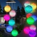 Toodour Solar Wind Chimes Lights, Color Changing Ball Wind Chimes, LED Decorative Mobile, Waterproof Solar Lights Outdoor for Patio, Window, Garden Decor, for Mom/Grandma