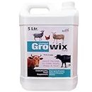 REFIT ANIMAL CARE Growth Booster Liquid Feed Supplement for Cow, Cattle, Goat, Pig, Livestock Poultry & Farm Animals, 5 LTR, Growix Forte
