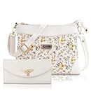 Fiesto Fashion Women PU Leather Trendy Fashion White Color Handbag With Clutch Combo 2pcs Purse Set