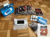 Consola de calle Sony Playstation portátil PSP E1004IW blanca en caja, juegos, tarjetas...