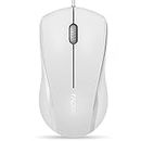Quiet Wired Mouse, RAPOO N1600 Corded Mouse, 1000DPI Optical Mouse, Superlight Wired USB Mouse, Ergonomic Shape, for Desktop Computers Laptops, Matte Black (N1600 White)