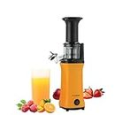 KAIROS Juicer Mixer Pro, Small Slow Juicer Cold Press Juicer machine With Upgrade Easy Clean Juicer Filter, Higher Juice Yield,120W Motor,1 Juice Cup 1 Brush for Family Daily Use (Yellow)