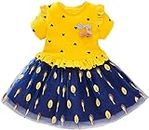 i-Auto Time Toddler Baby Girl Dress Clothes Ruffle Sleeve Heart Top Leaf Tutu Skirts Princess Tulle Dresses Girls Summer Clothes (CA/US, Age, 18 Months, 24 Months, Yellow)