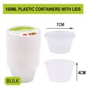 10/50pk 100ml Plastic Food Containers w/ Lids Takeaway Dipping Sauce Cups Slime