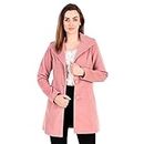 Leather Retail Long Pink Velvet Jacket For Women-S