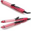 Norwin NH-2009 2 in 1 Hair Straightener and Curler, Pink