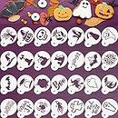 30 Pieces Halloween Cookie Stencil Reusable Halloween Stencils and Templates Cake Painting Stencils Baking Painting Mold Tools for Halloween Party Dessert Coffee Cookies Birthday Cake DIY Decoration