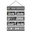 Amazon Brand - Umi Set of 5 Motivational Quotes on Team work Wall Hanging MDF Decorative Wall Art for Living room | Bedroom | Home Décor | Office | Gift Plaques (10112WH)