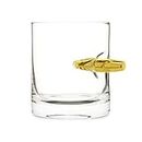 Bar Amigos Crystal Bullet Glass Single Whisky Tumbler 300ml Novelty Unique Whiskey Scotch Taster Glass Gift Set - Clear