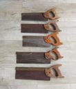5 sierras de mano antiguas oxidadas de carpinteros vintage sierras de tennón para exhibición de upcycle uso
