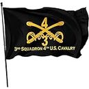Bandiera 3 ° Squadron 4 ° Us Cavalry Home Garden Flag divertente bandiera decorativa 2 occhielli in metallo bandiere estive per casa, giardino, decorazione da parete, 90 x 150 cm