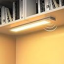 Luce Armadio LED con Sensore di Movimento Luci Notturna Luce calda 3000K 4 Modalità Lampada Guardaroba Luce da Esposizione 1000mAh USB Ricaricabile Cucina, Scale, Corridoio, Garage - 23cm*2 Pezzi