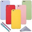 Wisdompro Case for iPhone 6, for iPhone 6s, Bundle of 5 Pack Extra Slim Jelly Soft TPU Gel Protective Case Cover for Apple 4.7 Inch iPhone 6 6s (Green, Light Blue, Pink, Yellow, Red) - Candy Color