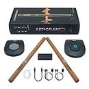 AeroBand PocketDrum2 Pro Kit de batterie électronique avec baguettes et pédales adaptateur Bluetooth, apprentissage la n'importe où, quand, machine à percussion numérique, Wood